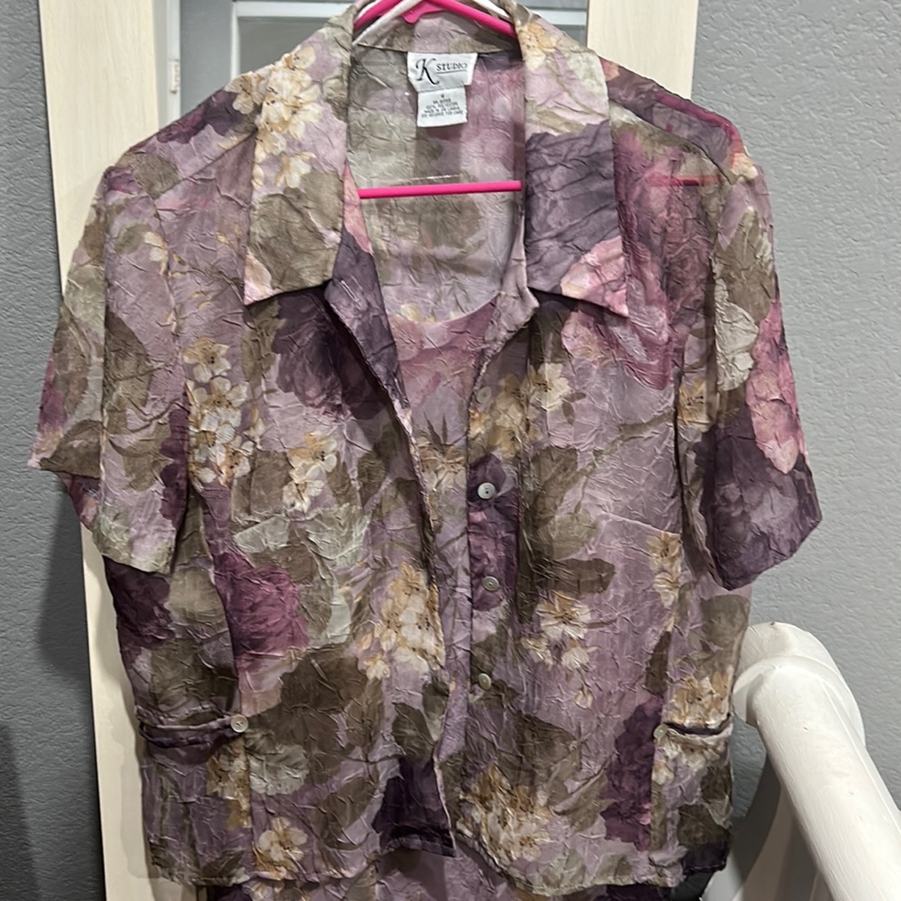 K Studio Lilac color with flowers size 18 long beautiful dress.